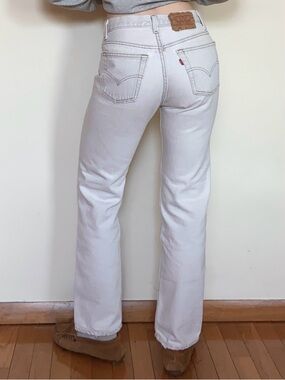 LEVIS 501 VINTAGE DENIM JEANS LIGHT GREY 28 x 30